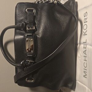 Michael Kors Pebbled Leather Satchel Black